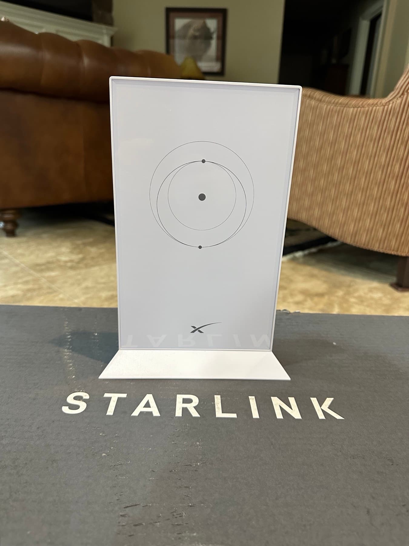 Starlink satellite internet branding on a freshly installed system