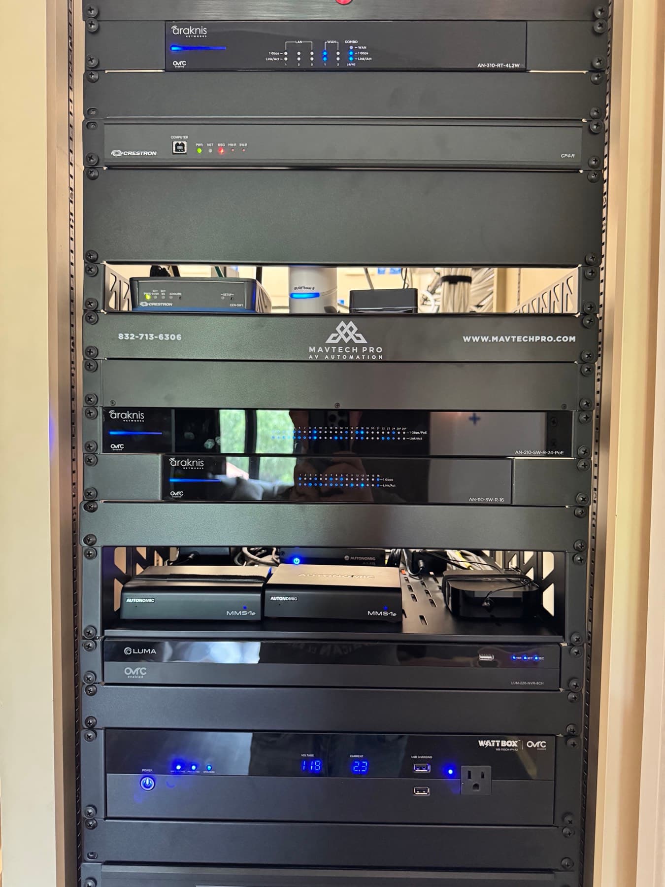 MavTech Pro structured AV equipment rack